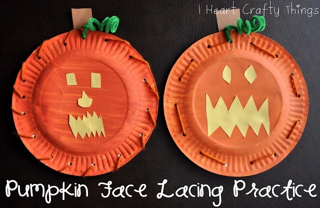 Pumpkin Face Lacing Practice