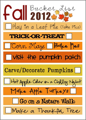 Fall Bucket List Generic