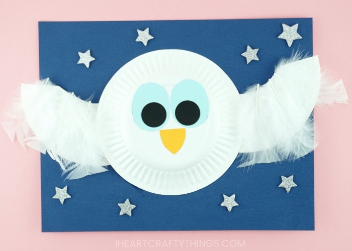 Easy Paper Plate Snowy Owl Kids Craft