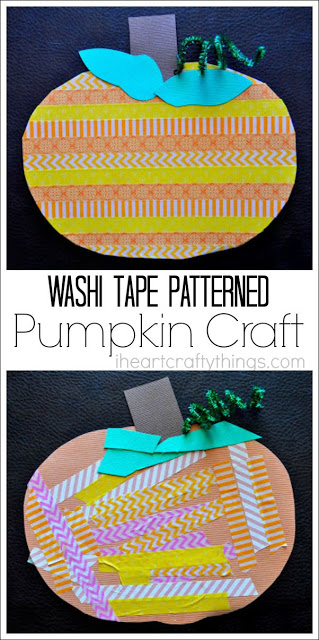 washi tape pumpkin craft