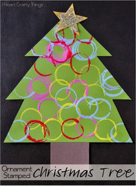 Ornament Stamped Christmas Tree Craft