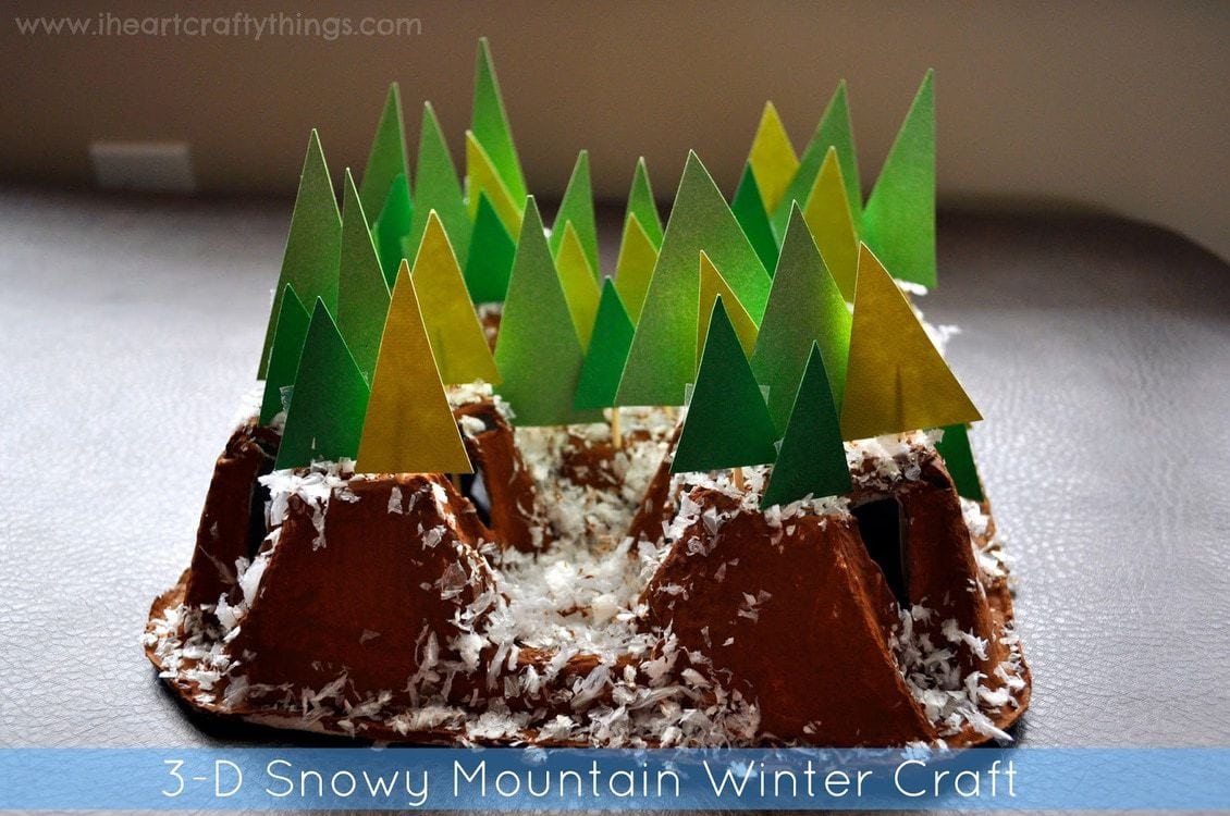 3D Snowy Mountain Winter Craft