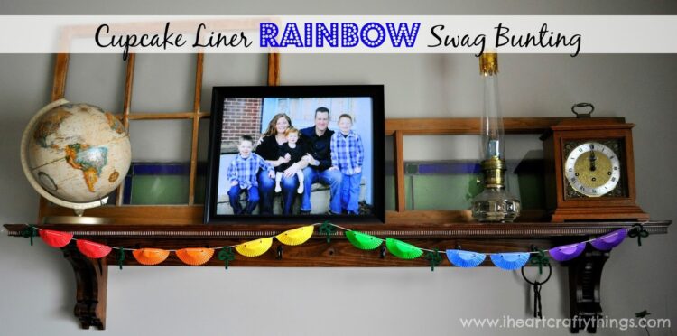 Rainbow Swag Bunting...Made from Cupcake Liners!