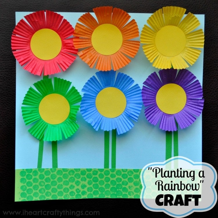 Planting a Rainbow Flower Craft