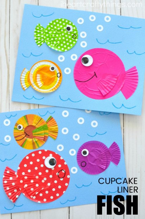 Fish Kids Craft Out Of Cupcake Liners - I Heart Crafty Things