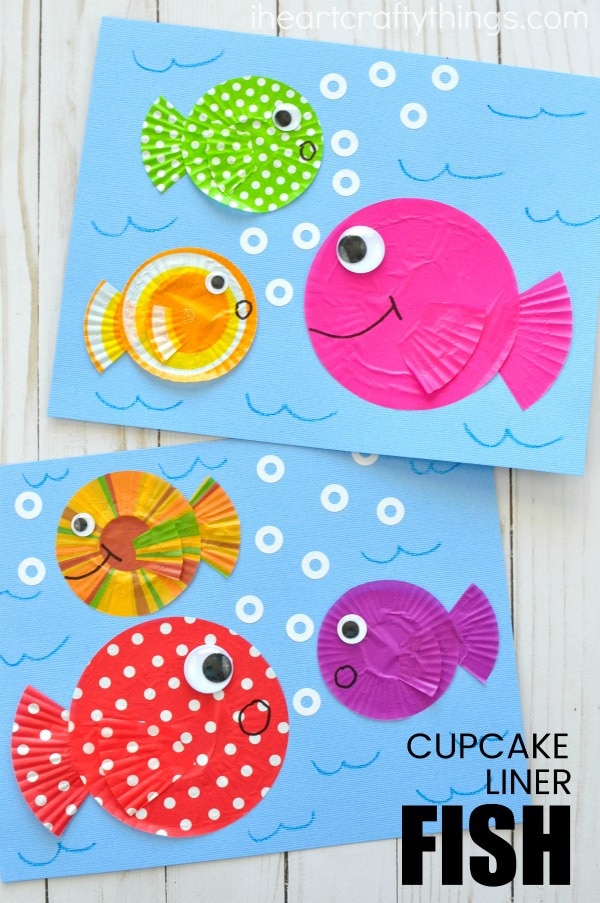 cupcake liner fish craft