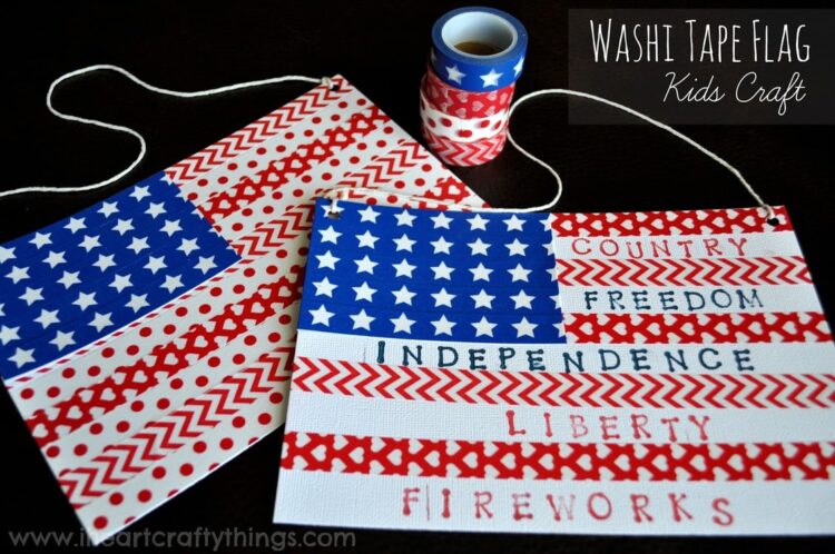 Washi Tape Flag Kids Craft