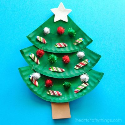 Paper Plate Christmas Tree Craft - I Heart Crafty Things
