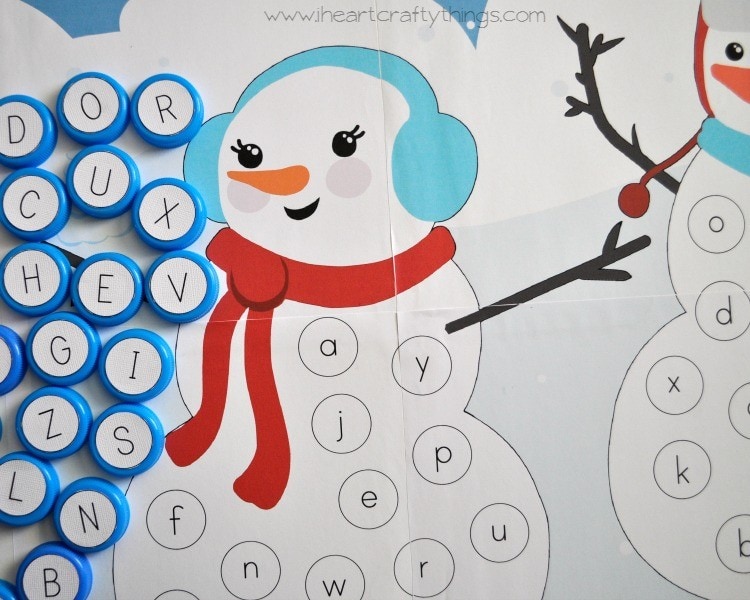 Alphabet Snowman Match Capital And Lowercase Free Printable