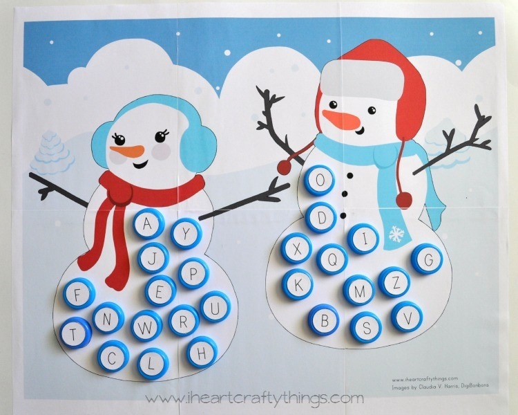 Alphabet Snowman Match Capital And Lowercase Free Printable