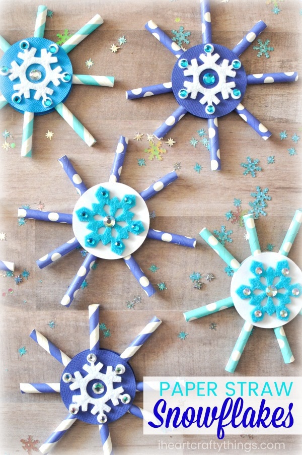 Paper Straw Snowflake Craft  I Heart Crafty Things