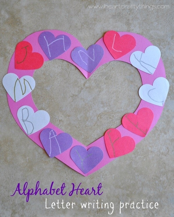 Alphabet Heart Letter Writing Practice