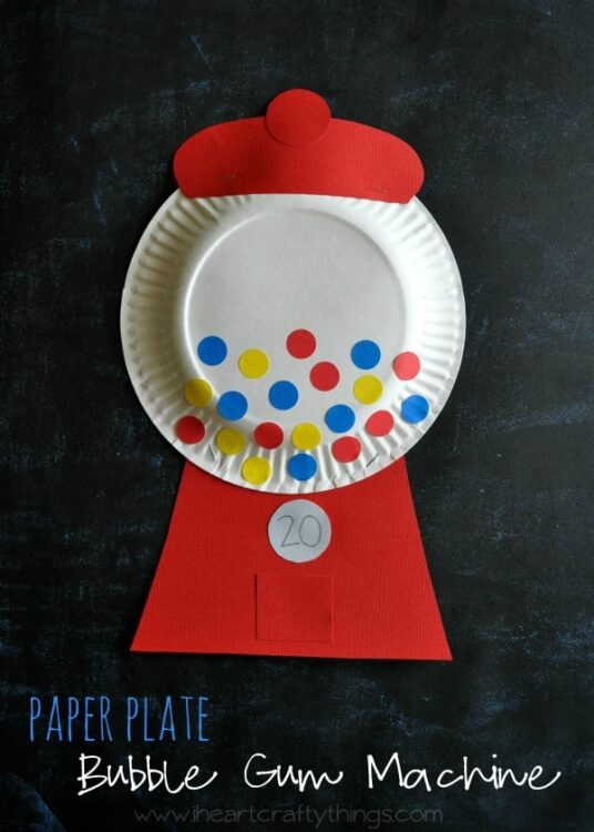 Paper Plate Bubble Gum Machine Craft