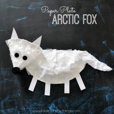 Paper Plate Arctic Fox Craft For Kids - I Heart Crafty Things