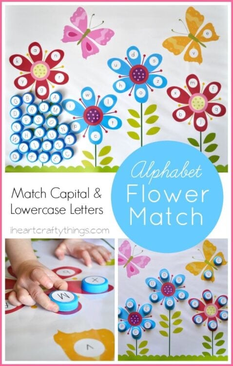 Flower Alphabet Matching Free Printable