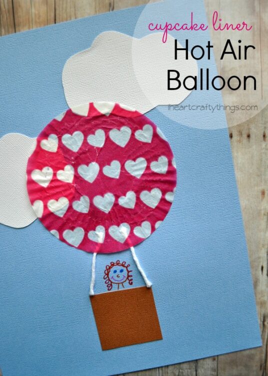 Cupcake Liner Hot Air Balloon Kids Craft