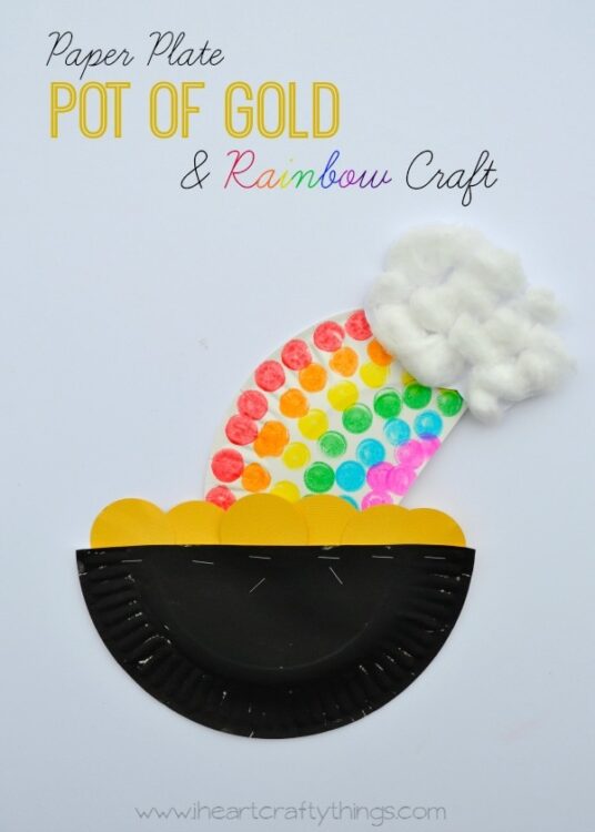 Paper Plate Pot of Gold and Rainbow Craft