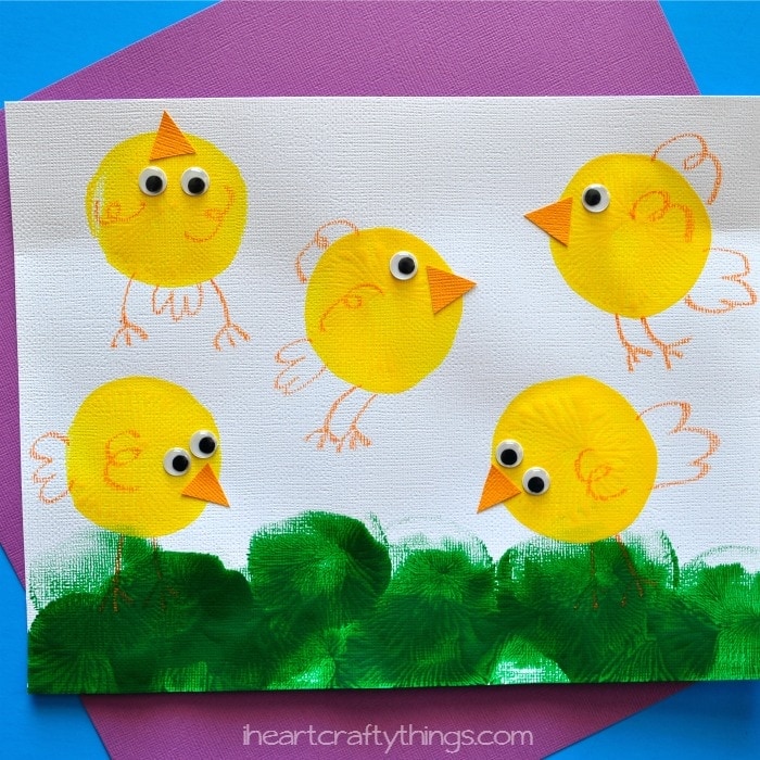 Balloon Printed Chicks Kids Craft