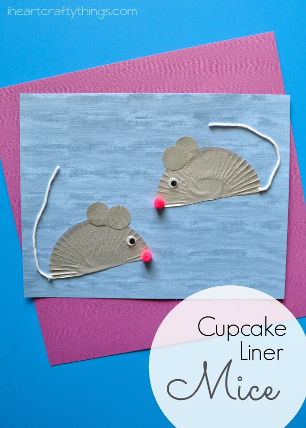 Cupcake Liner Mouse Kids Craft Pin