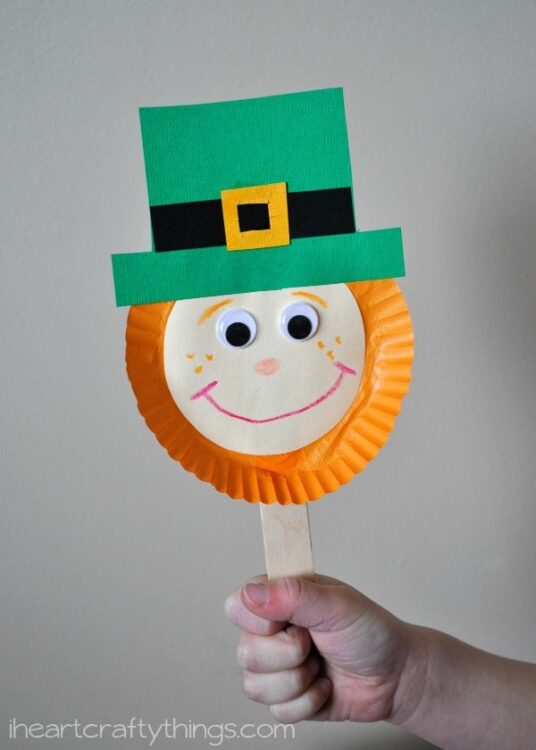 Leprechaun Stick Puppet St. Patrick's Day Kids Craft