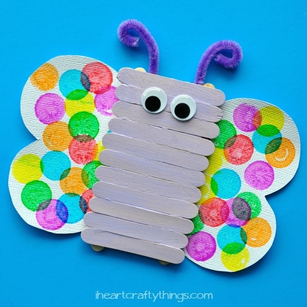 Popsicle Stick Butterfly Kids Craft