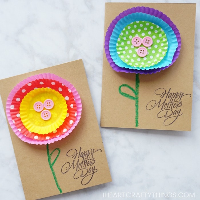 cupcake liner flower card 2 1