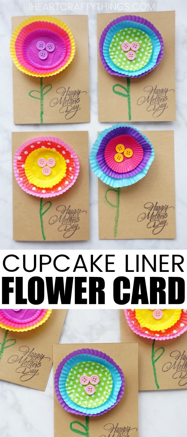 cupcake liner flower card 6 1