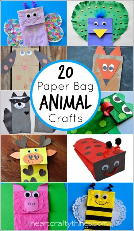 Paper Bag Animal Puppets  TinkerLab