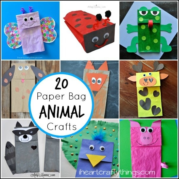 20 Paper Bag Animal Crafts For Kids - I Heart Crafty Things