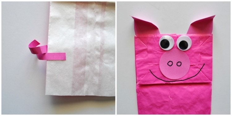 Paper Bag Pig Kids Craft - I Heart Crafty Things