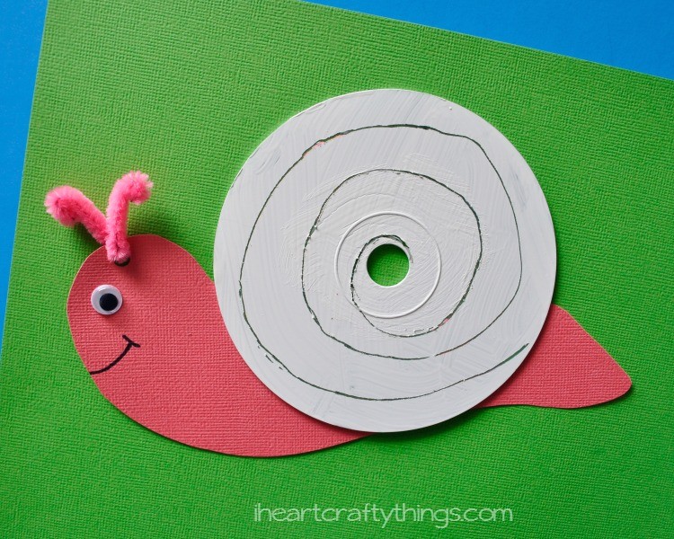 cd snail craft for kids 2