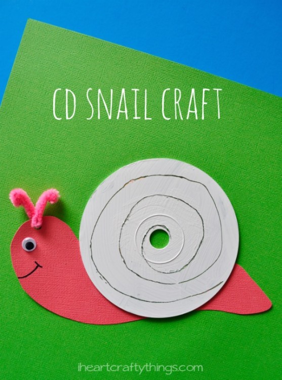 cd snail craft for kids