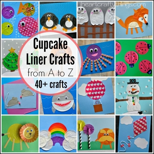 If you have a preschooler learning the letters of the alphabet you will love all of our fabulous Cupcake Liner Crafts from A to Z.