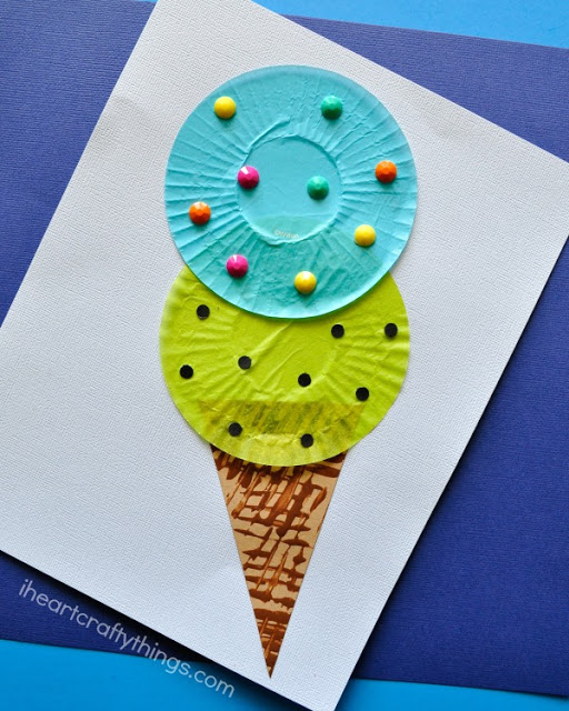 cupcake liner ice cream cone craft 2