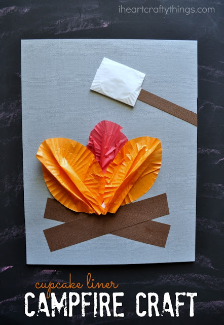 Cupcake Liner Campfire craft