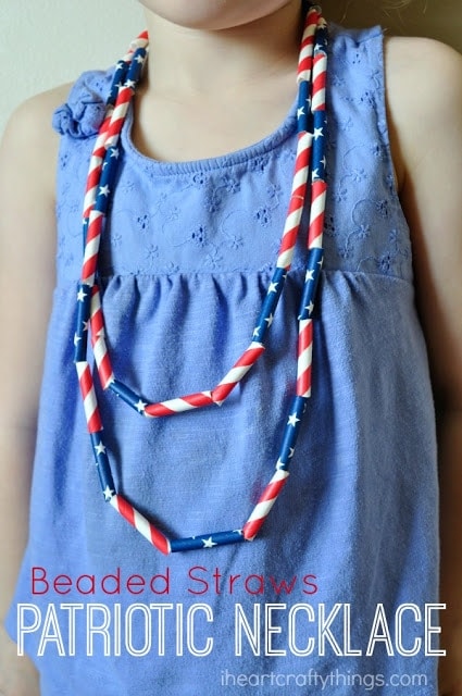 diy patriotic kids necklace