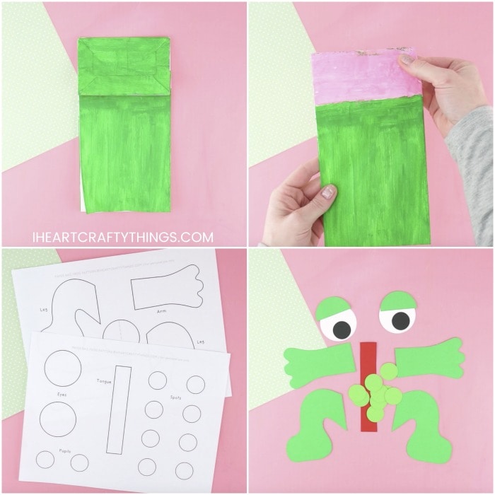 paper bag frog puppet 5