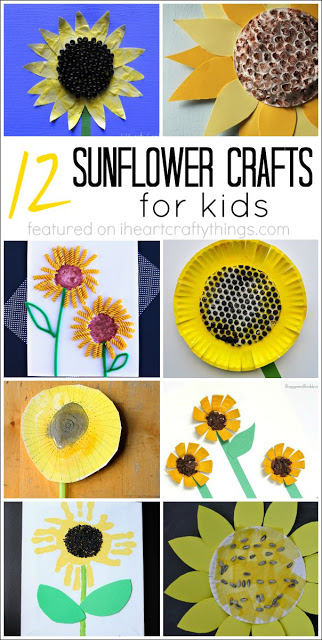 12 sunflower crafts for kids pin