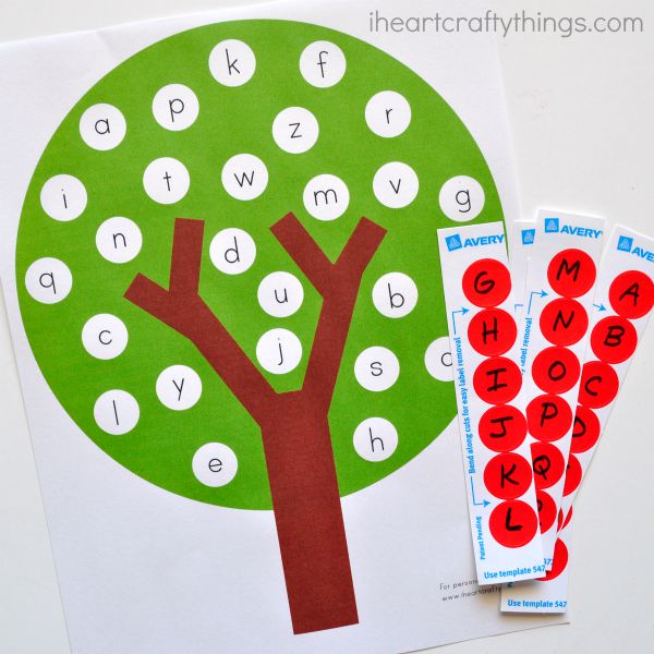 fun apple tree abc match preschool printable i heart crafty things