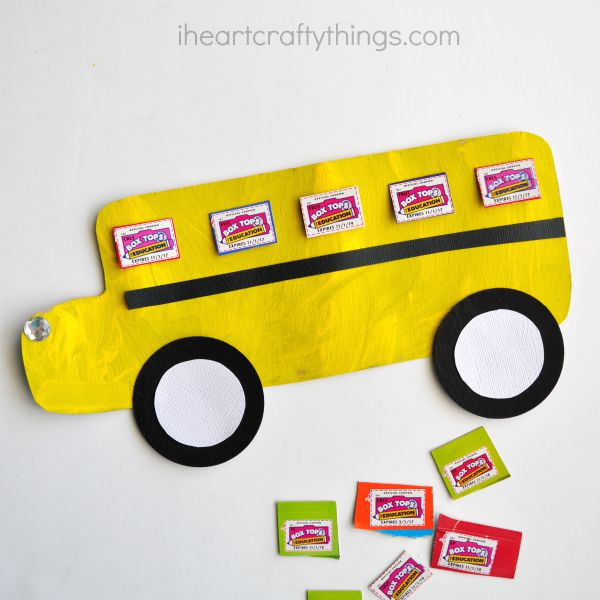 back to school bus box tops craft