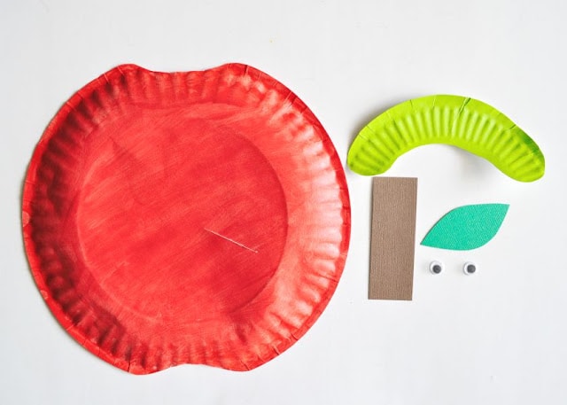 paper plate apple craft 5