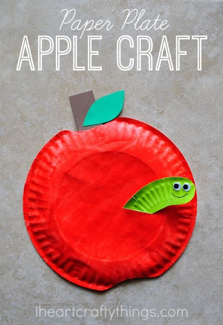 paper plate apple craft