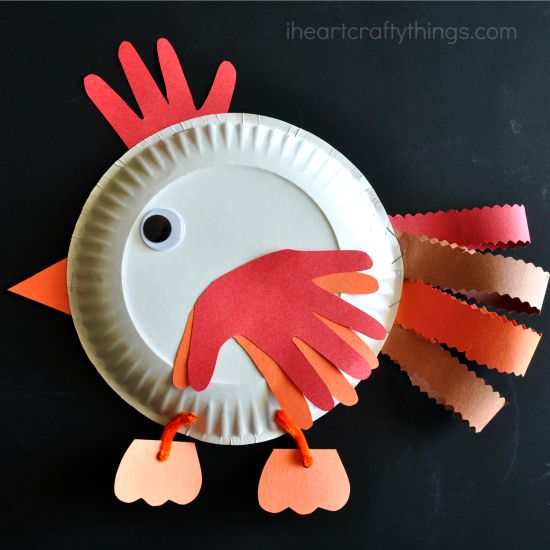 paper plate chicken craft 4