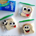 These back-to-school DIY silly face sandwich bags make perfect lunch box notes for the first day of school. Fun school lunch ideas for kids.