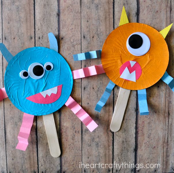 cupcake liner monster puppets 2