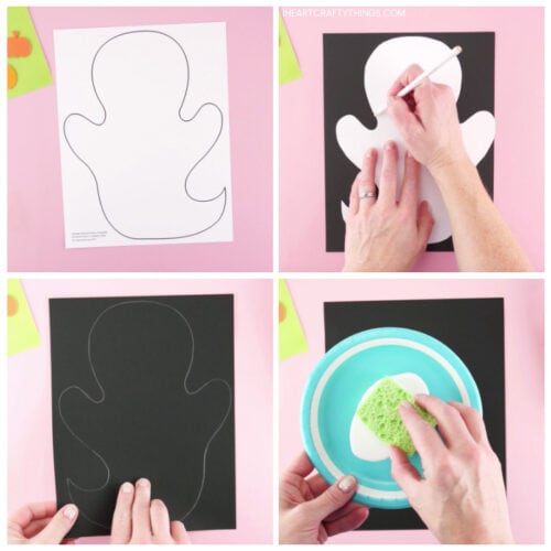 Halloween Sponge Painted Ghost Craft I Heart Crafty Things