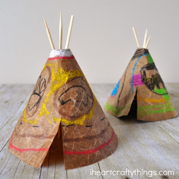 faux leather teepee craft 4