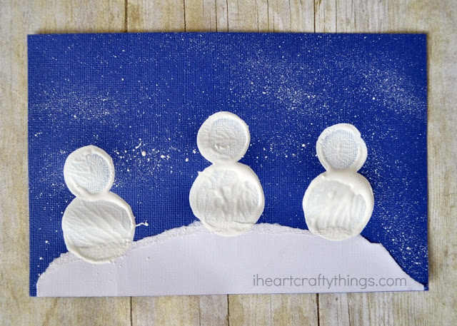 bottle cap printed snowman craft 4