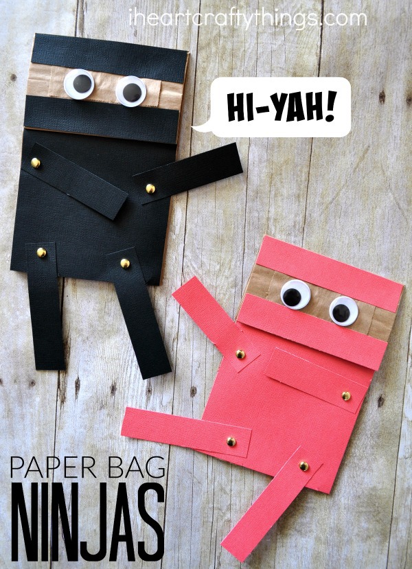 Paper Bag Ninja Craft For Kids ...Hi-Yah! - I Heart Crafty Things