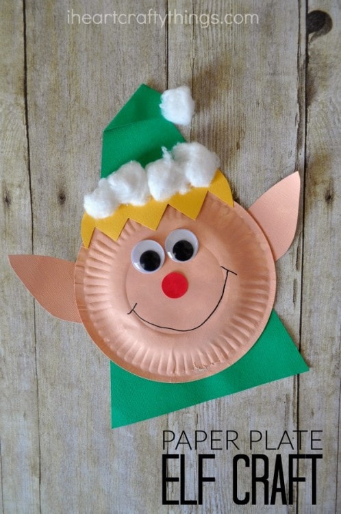 paper plate christmas elf craft